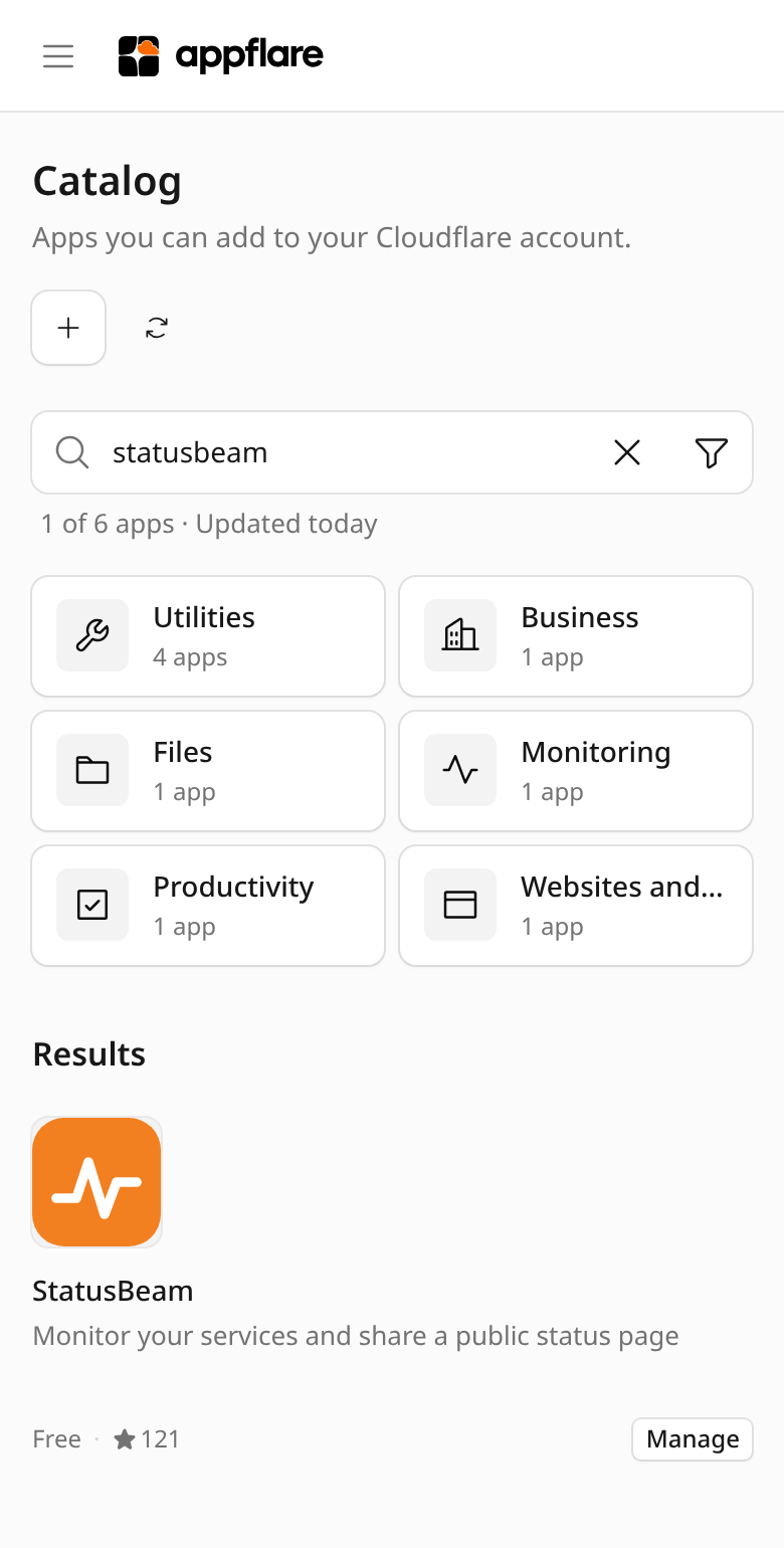 The catalog on a phone